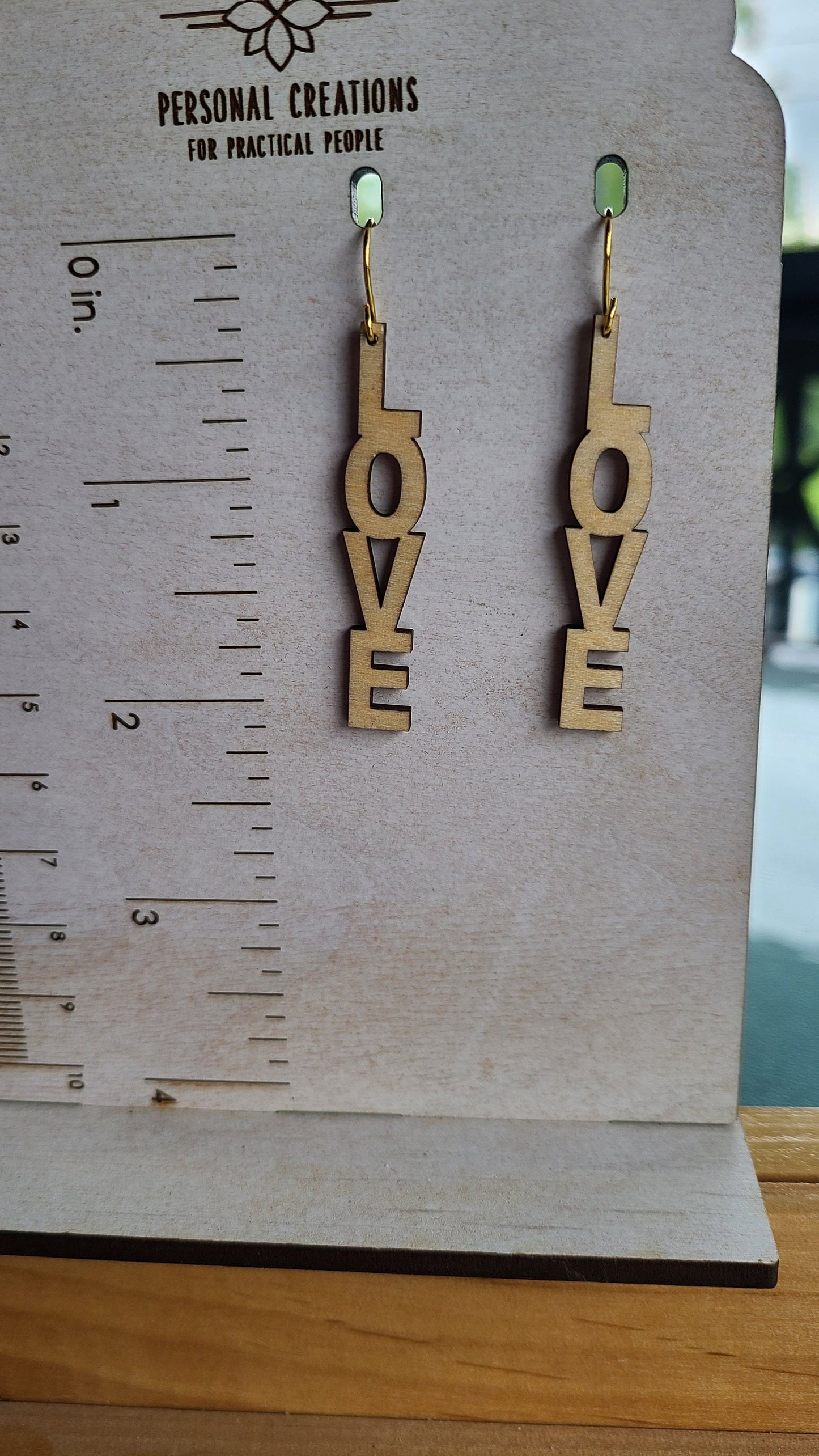 Handmade Wooden Love Earrings 2