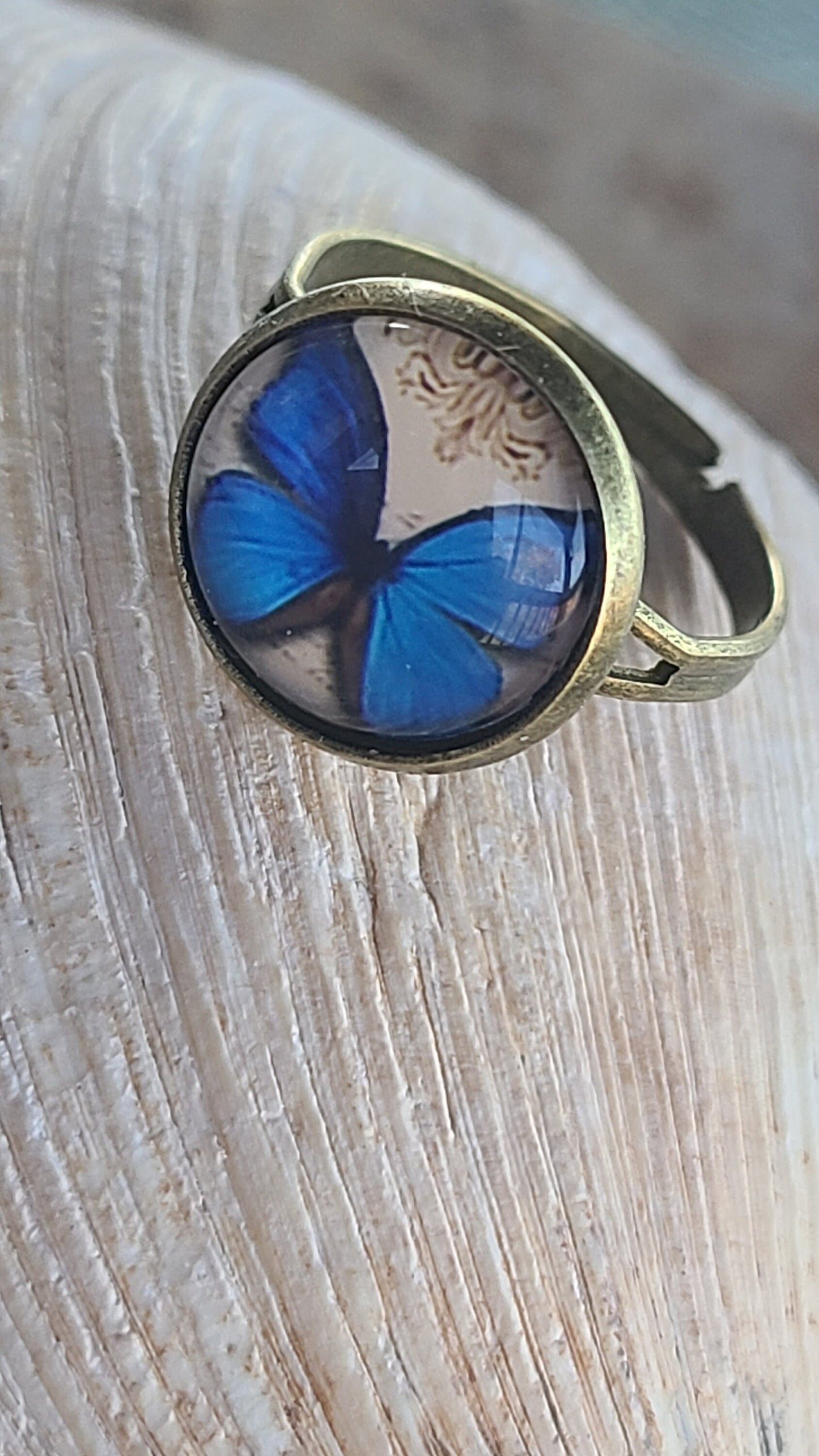 Adjustable Rings with 12mm Glass Cabochon