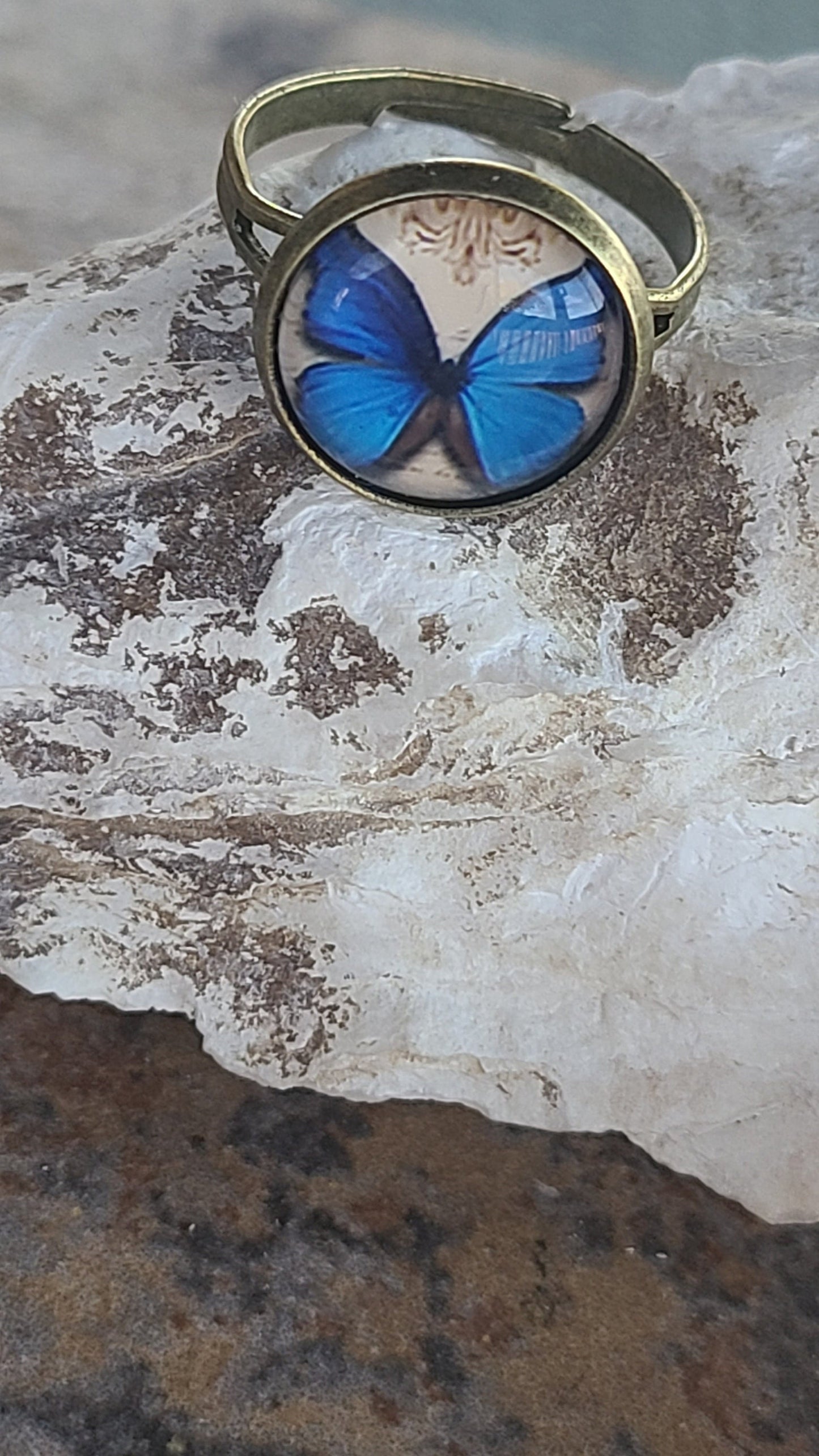 Adjustable Rings with 12mm Glass Cabochon