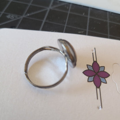 Adjustable Rings with 12mm Glass Cabochon