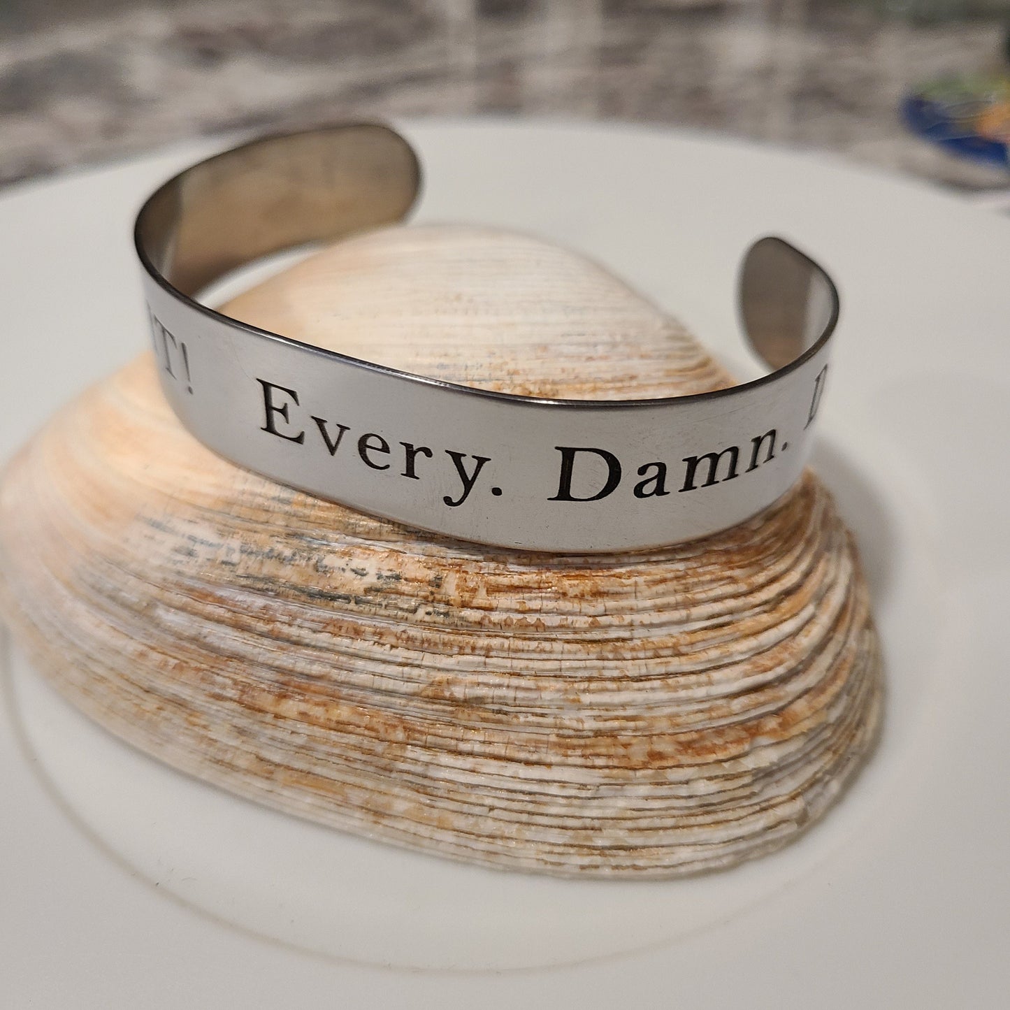 Handmade Stainless Steel Cuff Bracelet, Inspirational and Great Gift