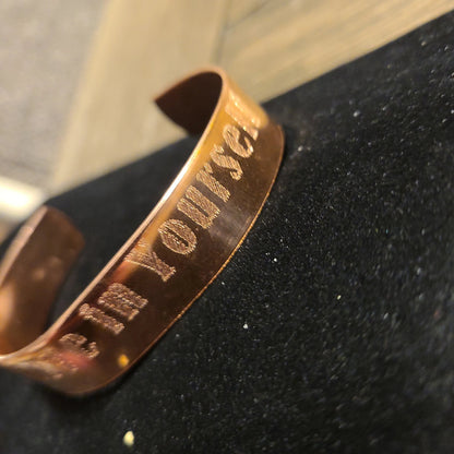 Handmade Engraved Copper Cuff Bracelet &#39;Believe In Yourself&#39; Great Gift for Anyone