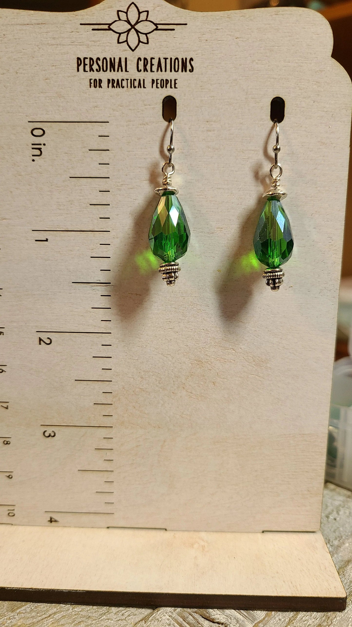 Handmade Green Crystal Earrings Great Gift