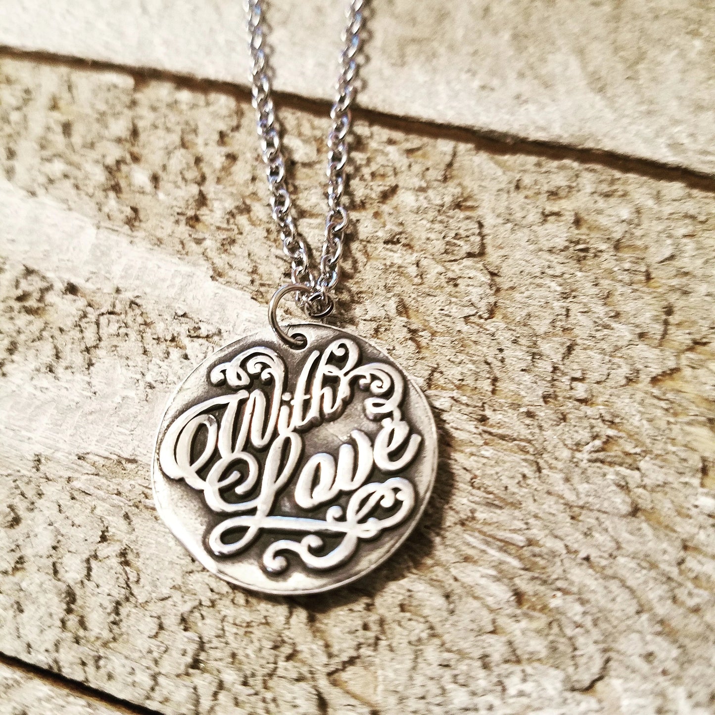 Handmade Pure Silver With Love Pendant Necklace