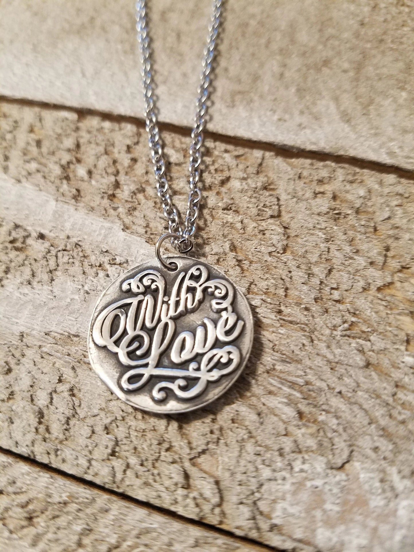 Handmade Pure Silver With Love Pendant Necklace