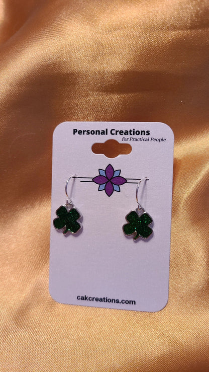 Handmade Glittery Irish Luck Earrings 2