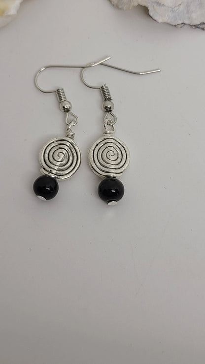 Handmade Spiral Beaded Earrings Great Gift For Her Made in the US