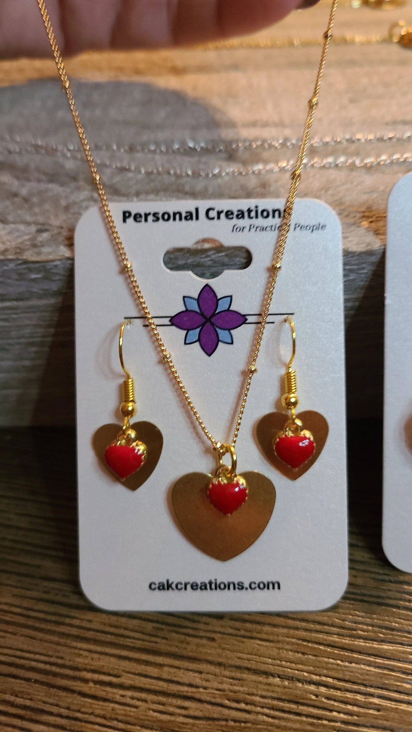 Handmade Hearts Desire Set Earrings and Necklace Great Gift Made in USA