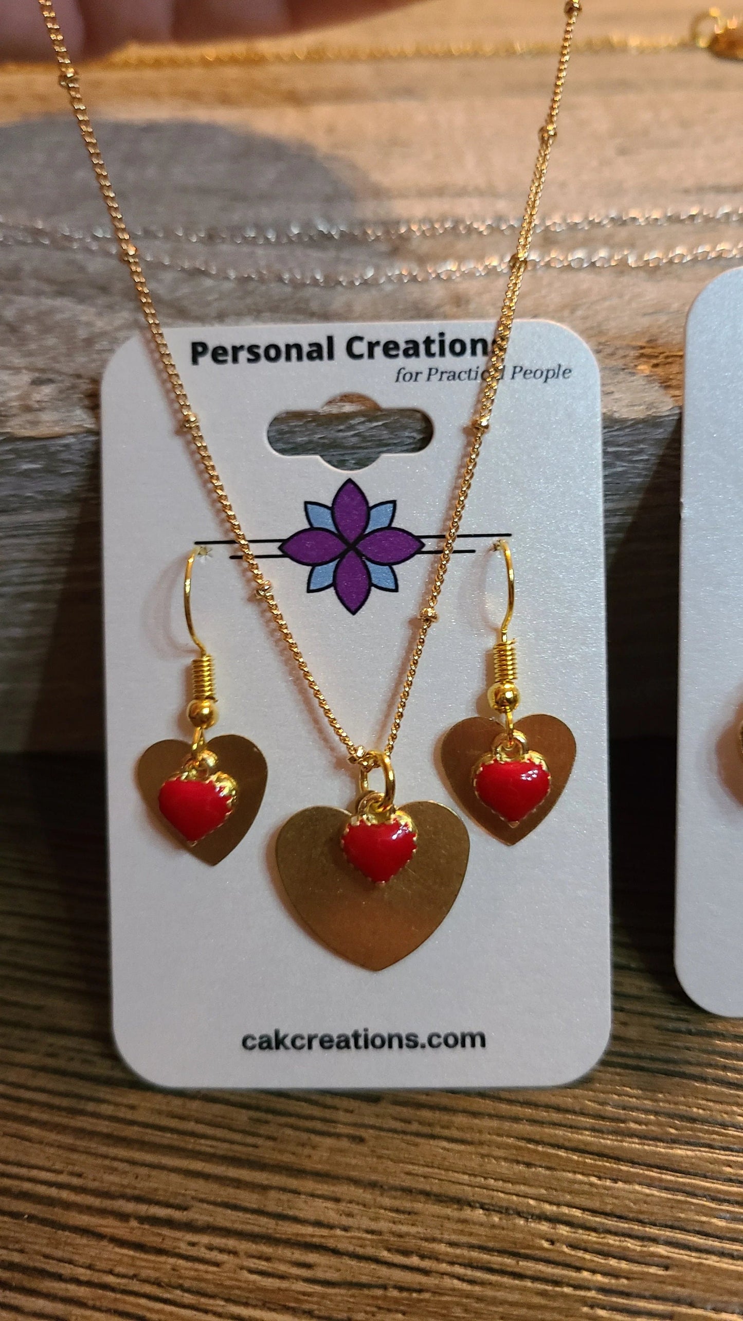 Handmade Hearts Desire Set Earrings and Necklace Great Gift Made in USA