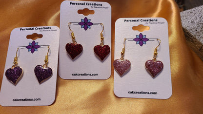 Handmade Valentine Heart Earrings Great Gift Made in USA