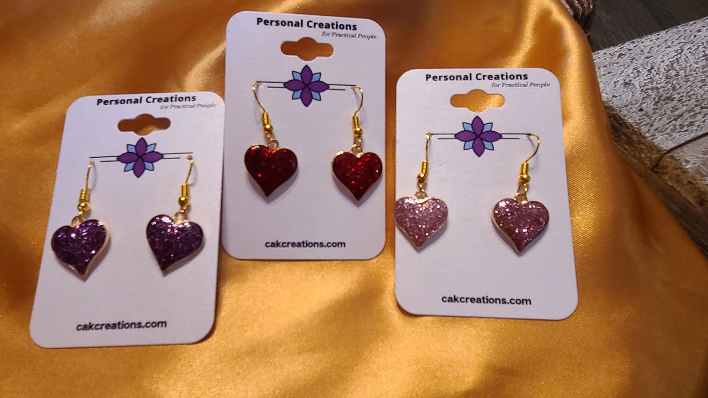 Handmade Valentine Heart Earrings Great Gift Made in USA