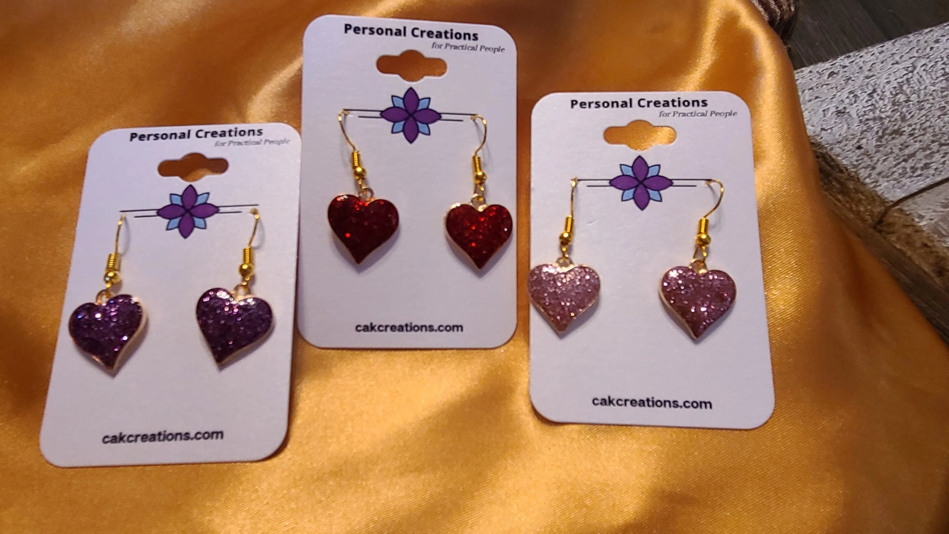 Handmade Valentine Heart Earrings Great Gift Made in USA