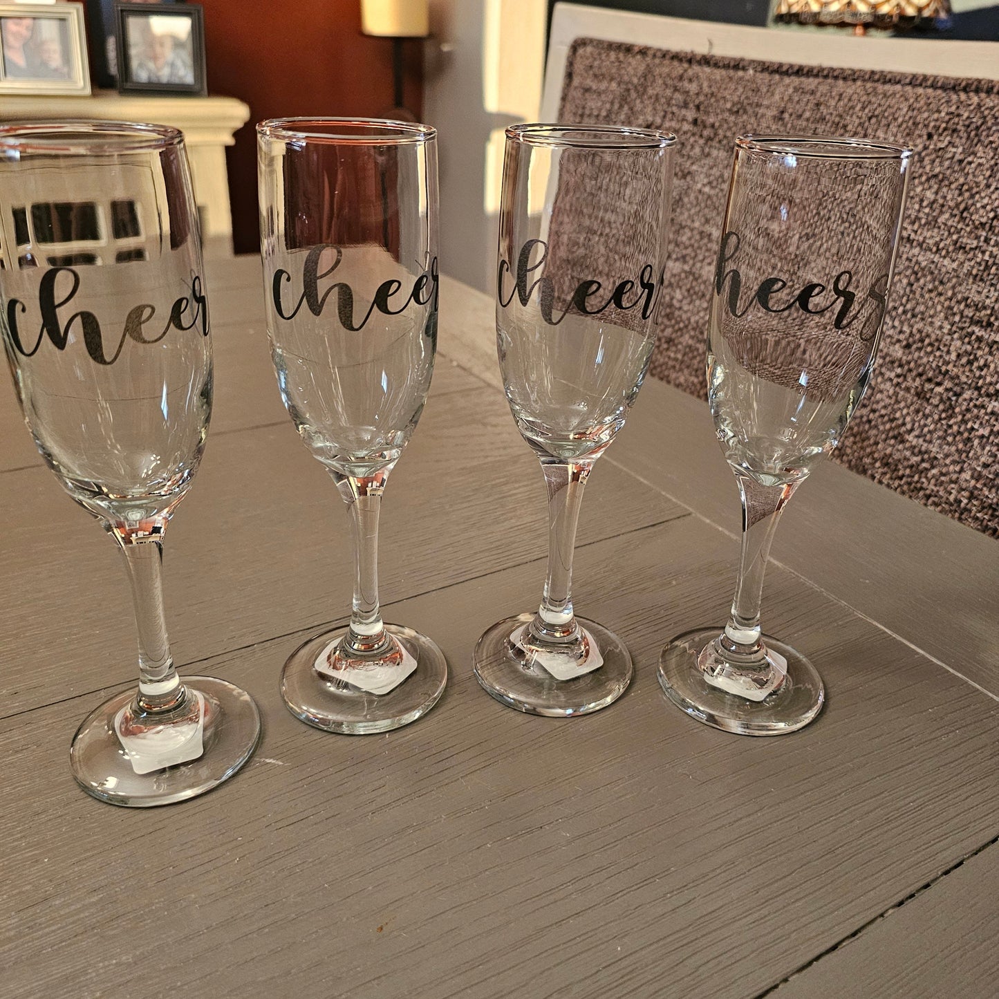 Engraved Stemware - Champagne Glasses - Set of 4