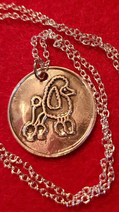 Handcrafted Silver Poodle Necklace - Nice Gift for the Poodle People