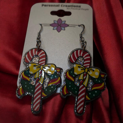 Christmas Candy Cane Earrings - Great Fun Gift