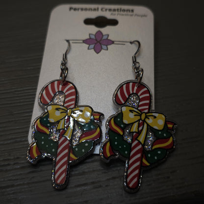 Christmas Candy Cane Earrings - Great Fun Gift