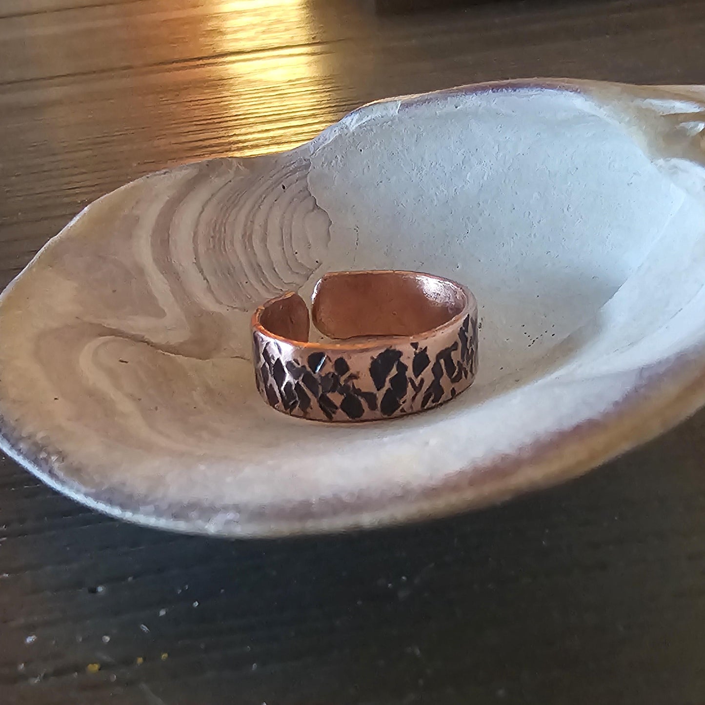 Copper Textured Ring - Size 7