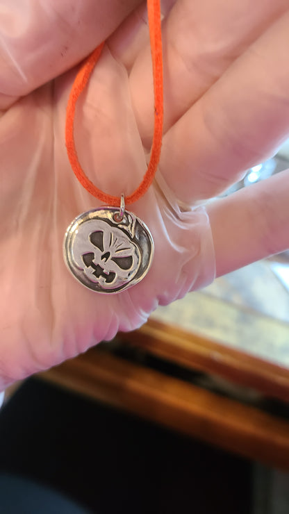 Handmade Fine Silver Pumpkin Time Necklace