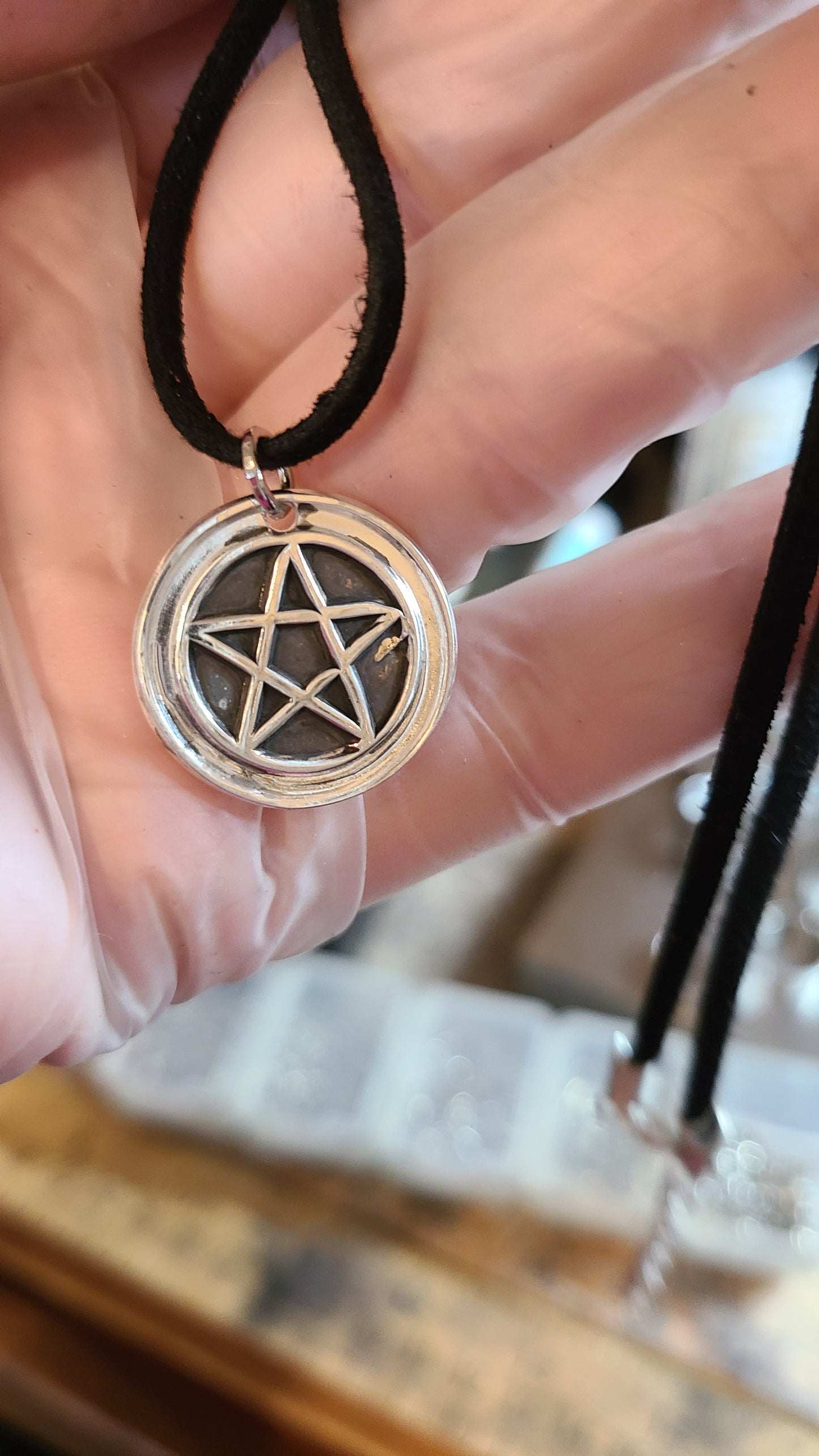 Handmade Fine Silver Pentagram Necklace