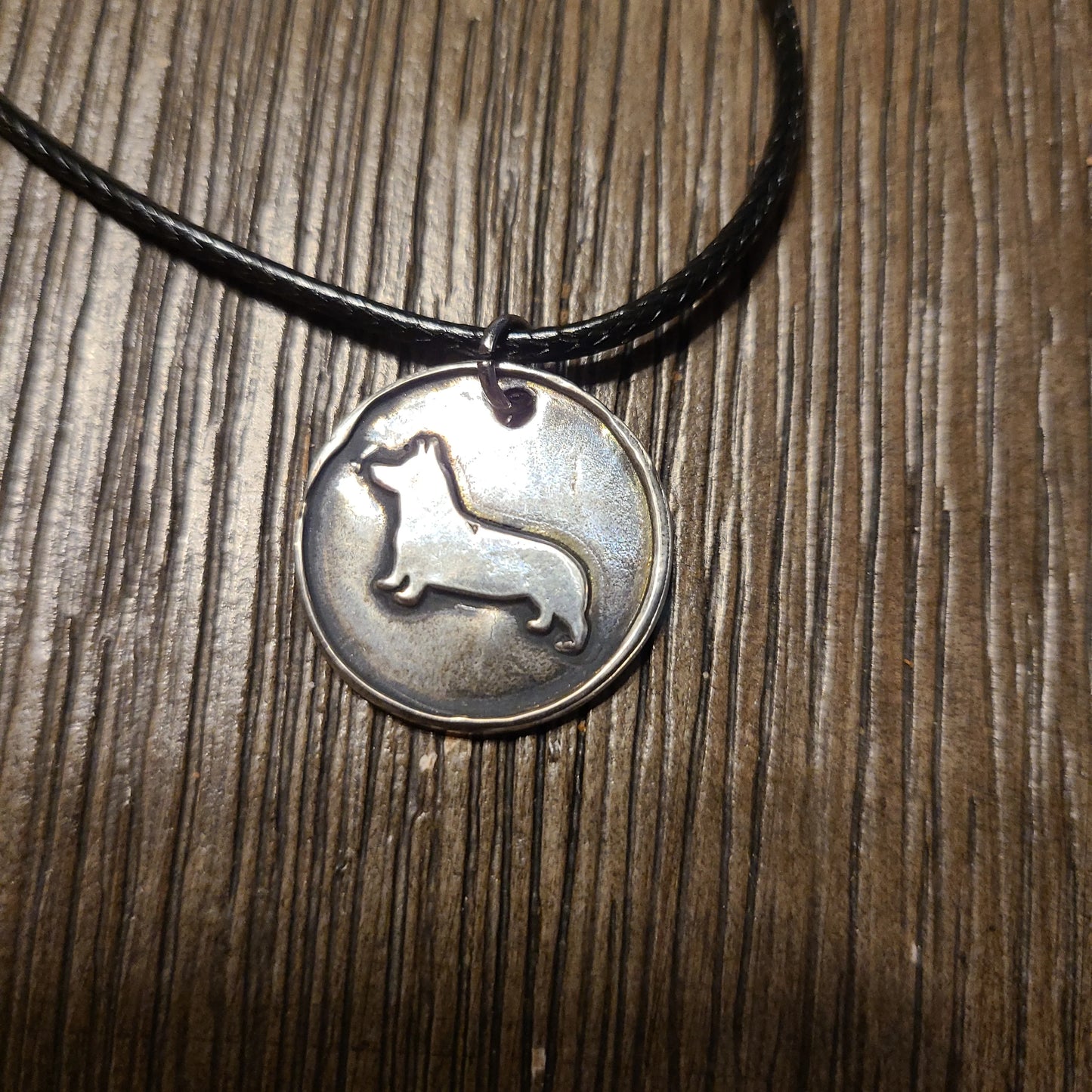 Handmade Fine Silver Necklace Corgi Design Great Gift Made in USA