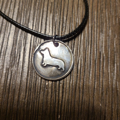 Handmade Fine Silver Necklace Corgi Design Great Gift Made in USA