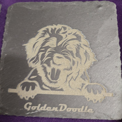 4 Slate Tile Lasered Coasters - Feline Persuasion