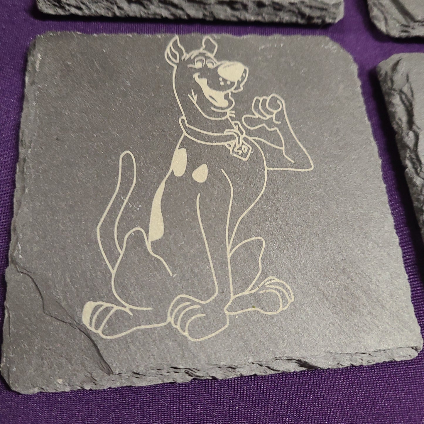 4 Slate Tile Lasered Coasters - Feline Persuasion