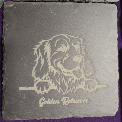 4 Slate Tile Lasered Coasters - Feline Persuasion