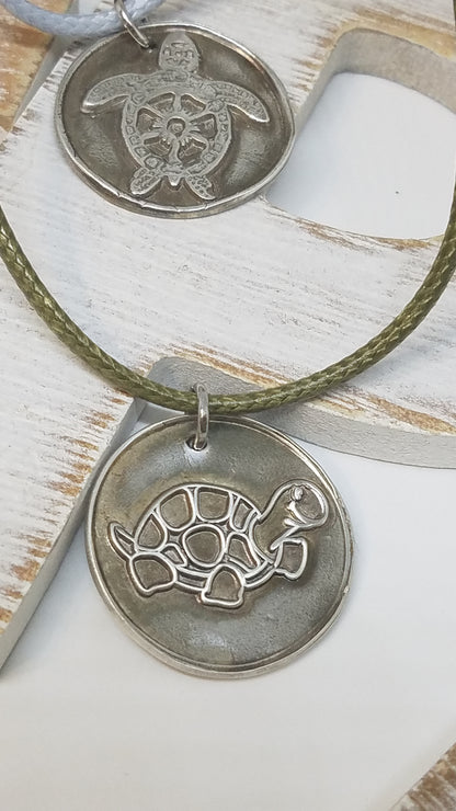 Handmade Pure Silver Turtle Medallions Great Gift Made in USA