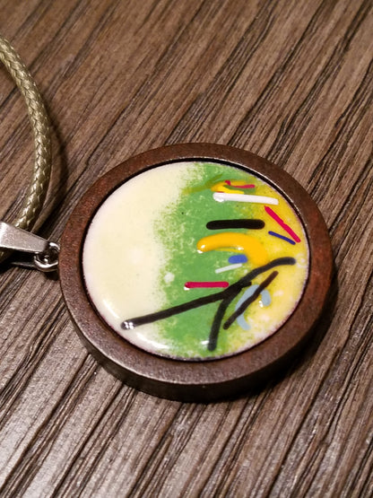 Handmade Happy Fields Enamel Necklace