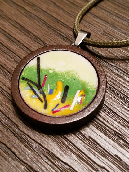 Handmade Happy Fields Enamel Necklace