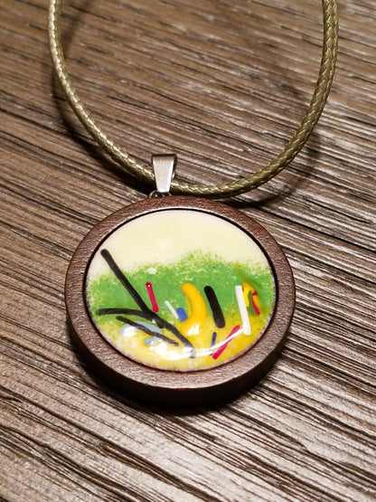 Handmade Happy Fields Enamel Necklace