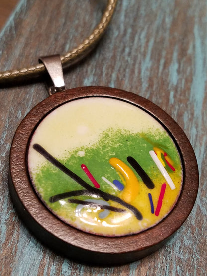 Handmade Happy Fields Enamel Necklace