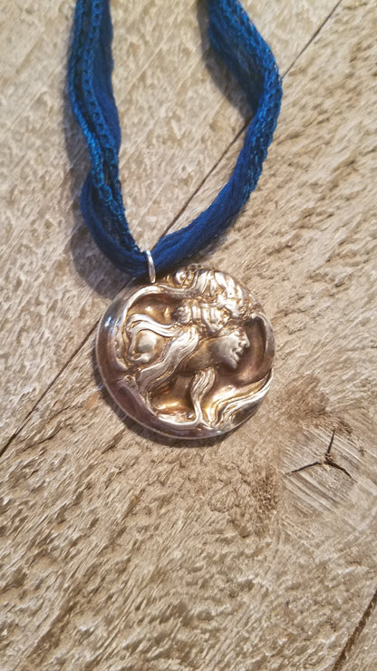 Handmade Wild Child Pure Silver Medallion Great Gift