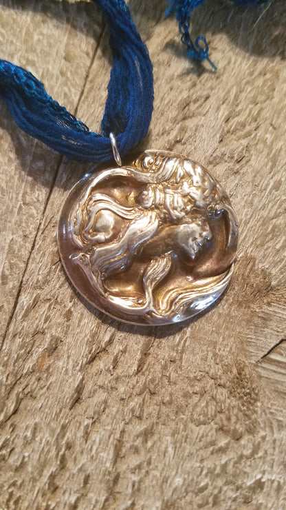 Handmade Wild Child Pure Silver Medallion Great Gift