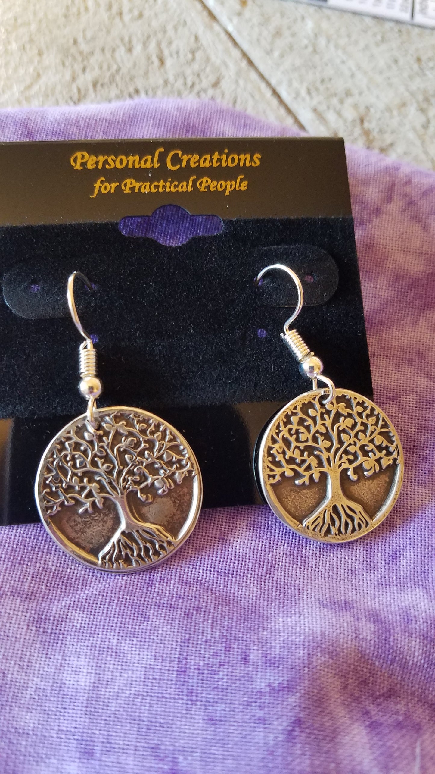 Handmade Pure Silver Tree of Life Earrings