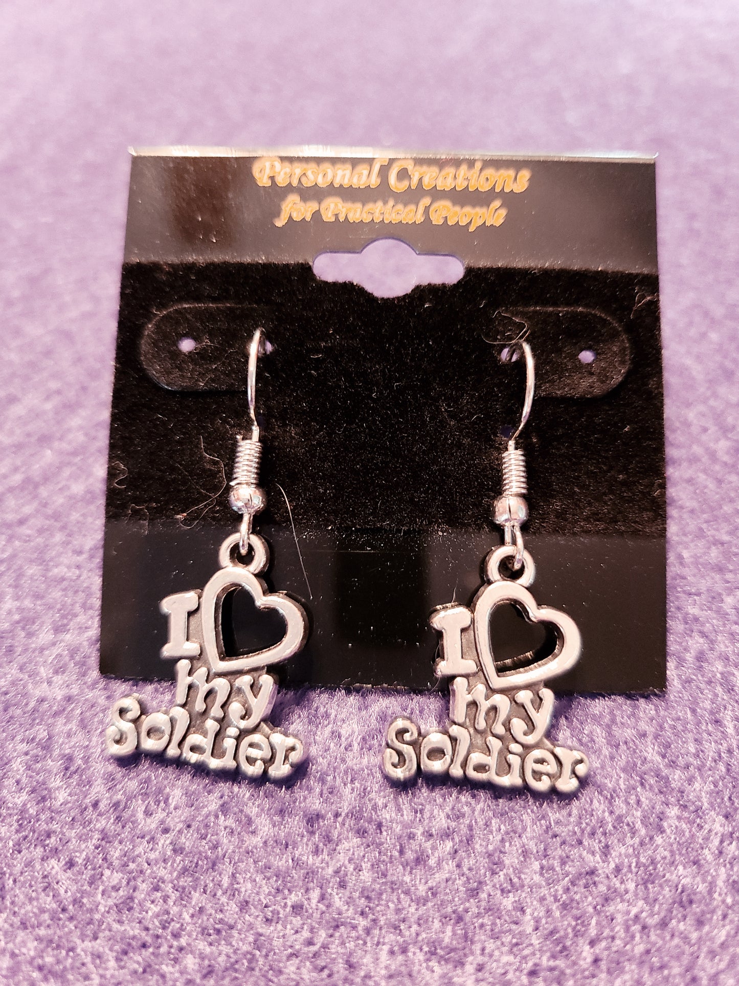 Handmade Love My Soldier Earrings