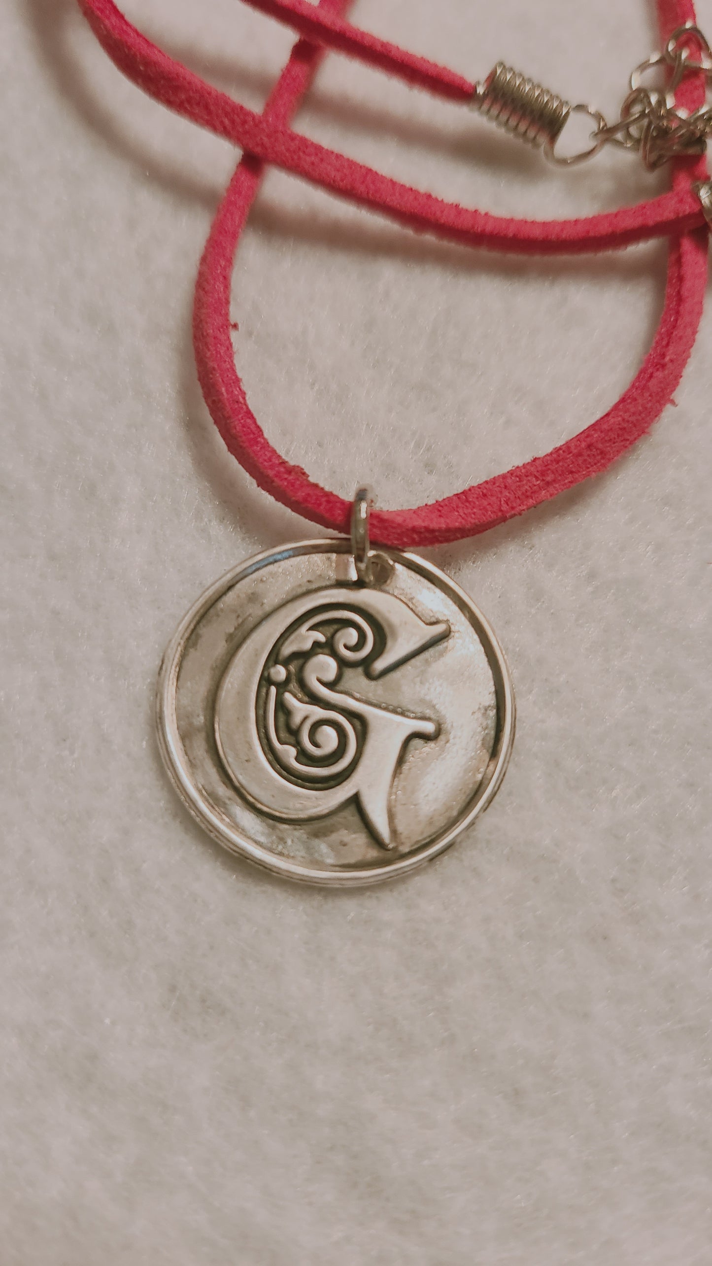 Handmade Pure Silver Celtic G Necklace Great Gift for Gramma