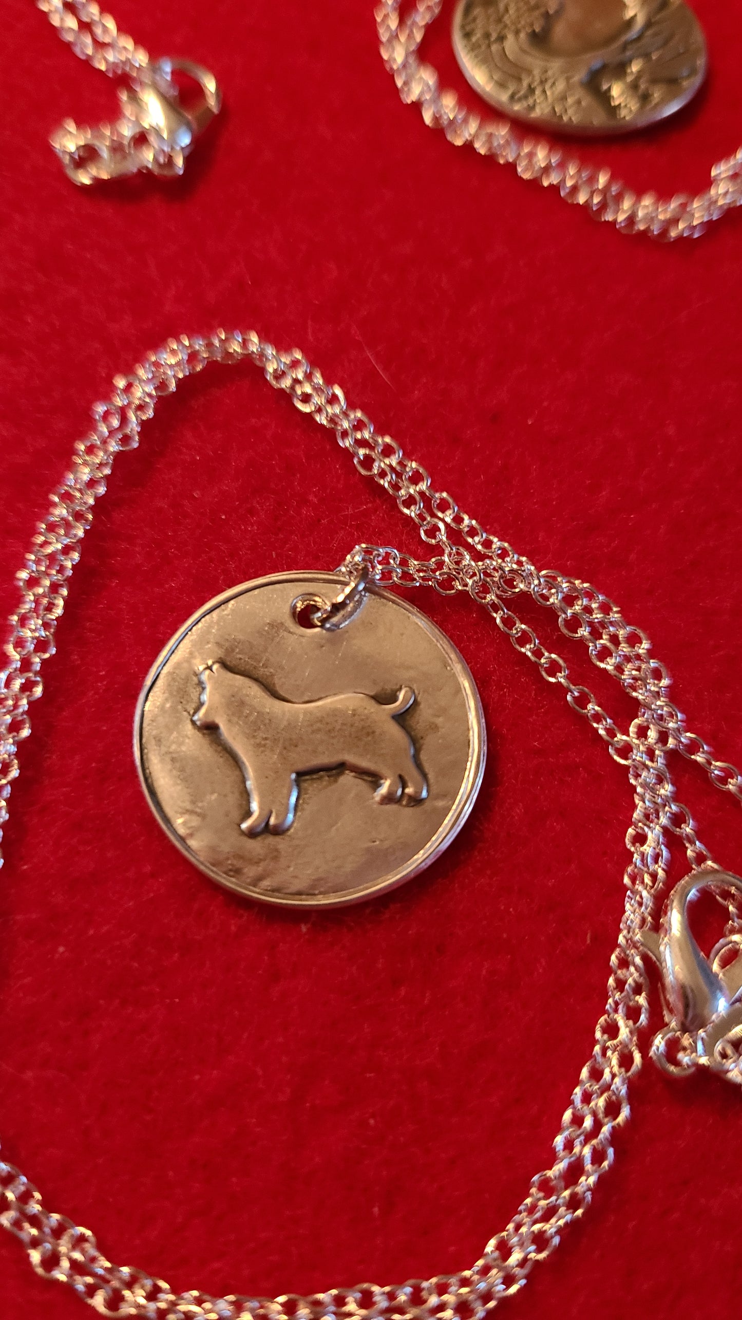 Handmade Silver Husky Necklace Great Gift Made in USA