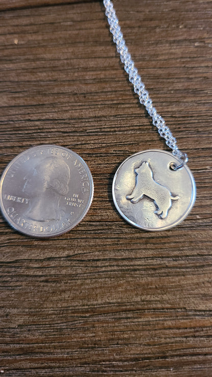 Handmade Silver Husky Necklace Great Gift Made in USA