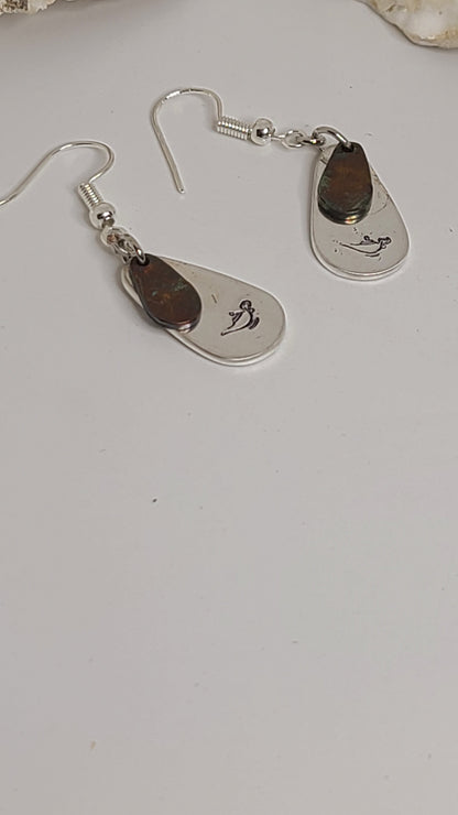 Handmade Pure Silver Earrings Stamped Great Gift for Her Made in USA