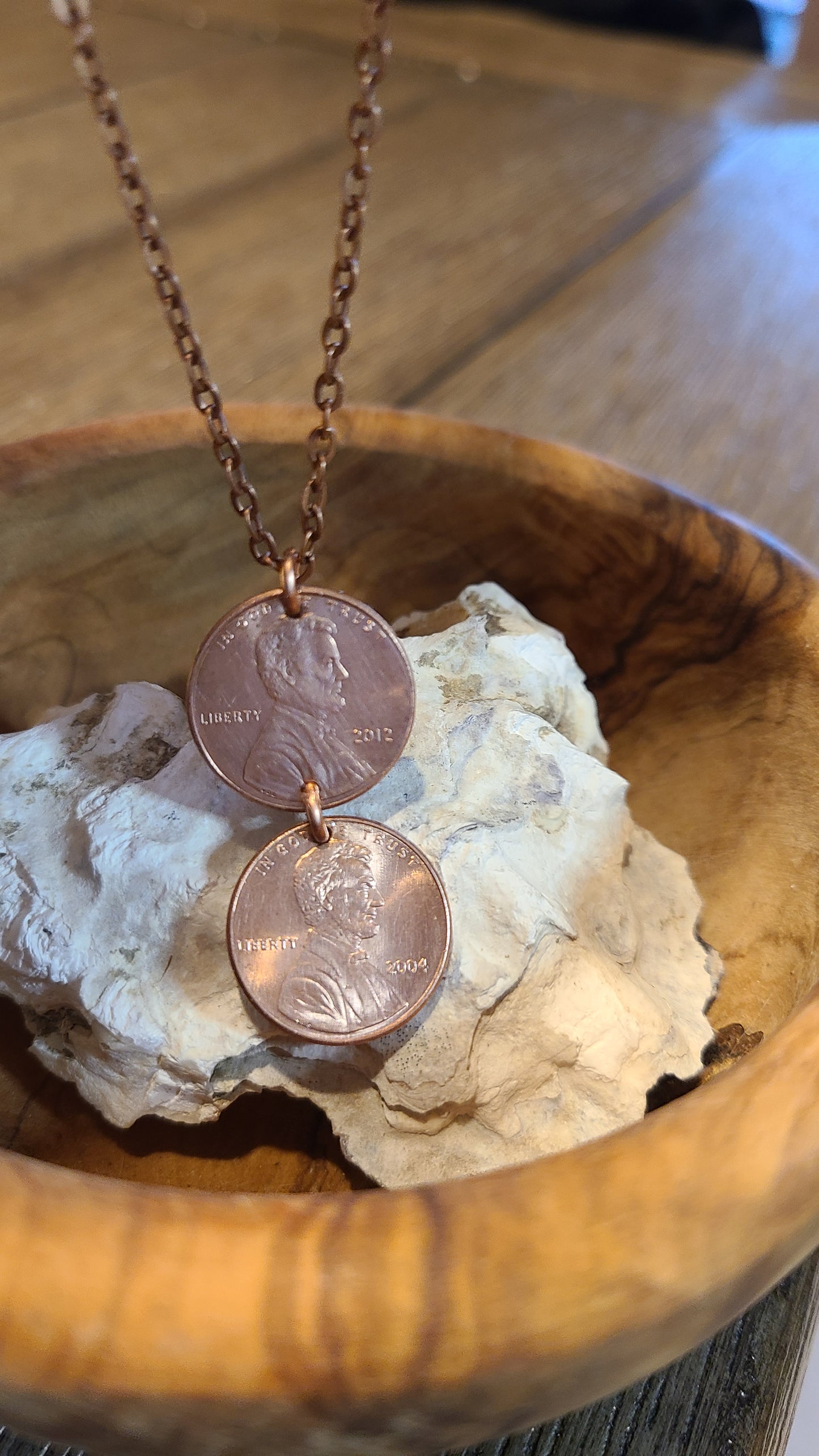 Handmade 2 Penny Necklace Great Gift for Her Great Gift For Him Made in USA