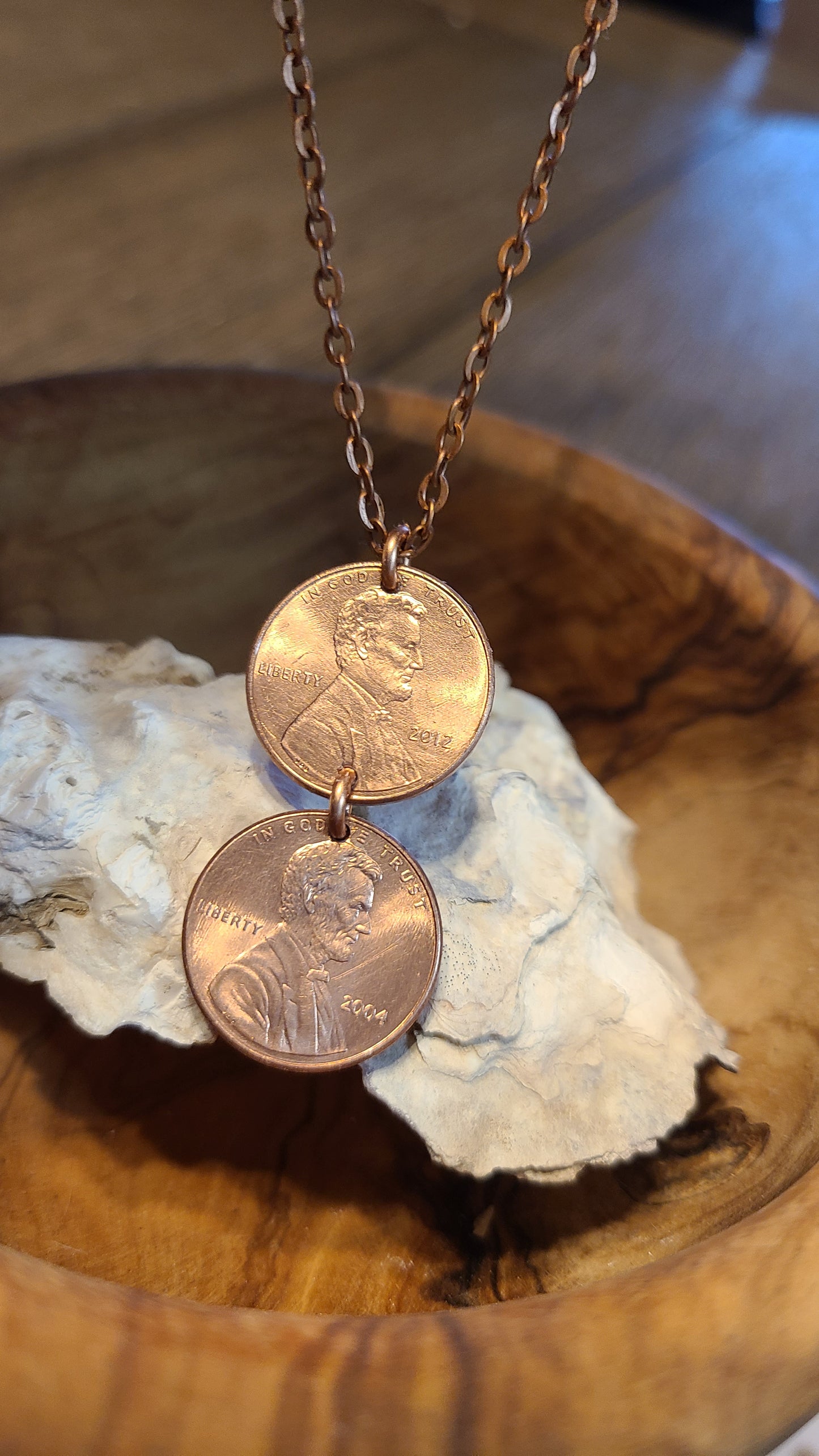 Handmade 2 Penny Necklace Great Gift for Her Great Gift For Him Made in USA