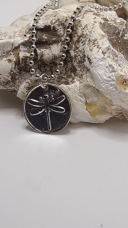 Handmade Pure Silver Dragon Fly Necklace Great Gift