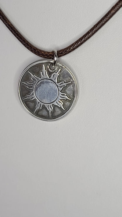 Handmade Sunburst Stamped Pendant Great Gift Made in USA