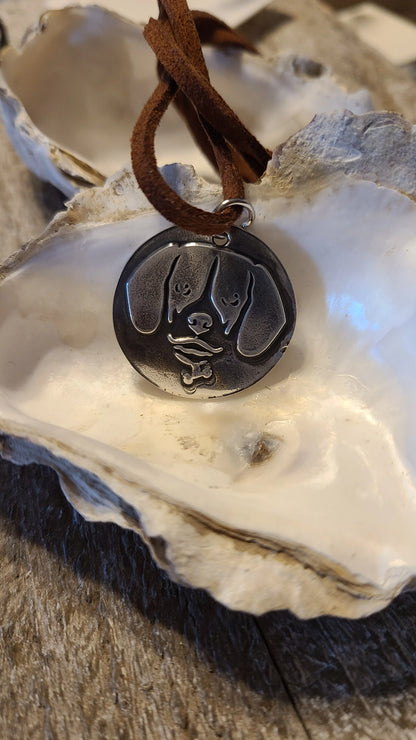 Handmade Silver Beagle Necklace Great Gift Made in USA