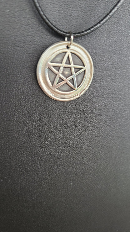 Handmade Fine Silver Pentagram Necklace