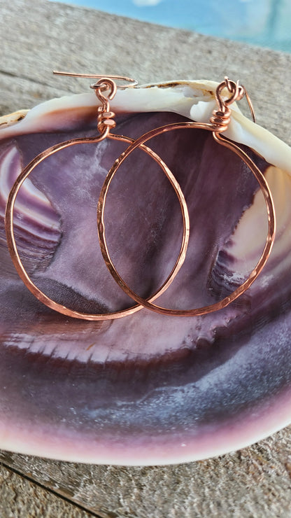 Handmade Copper Hoop Earrings Great Gift