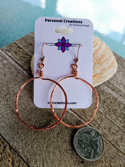 Handmade Copper Hoop Earrings Great Gift