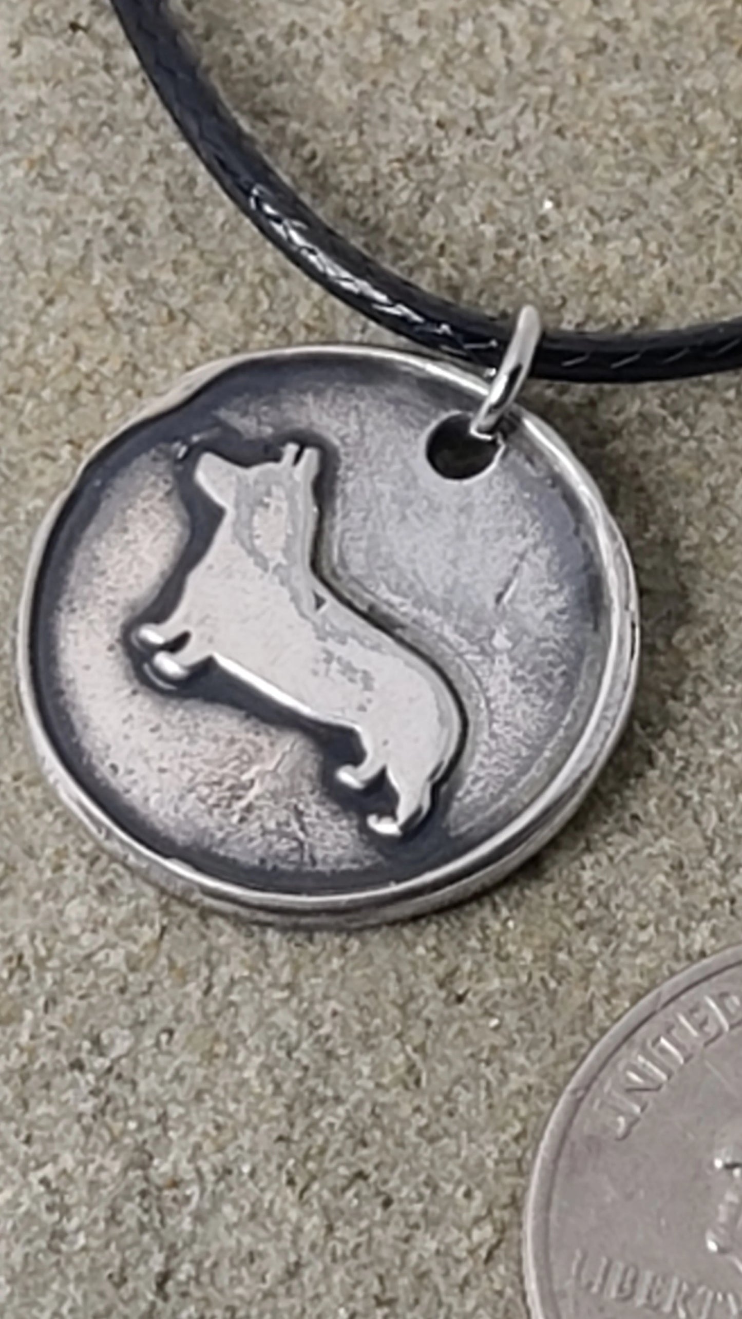 Handmade Fine Silver Necklace Corgi Design Great Gift Made in USA